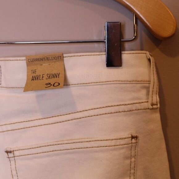 NWT Current Elliot Ankle Skinny White Jeans Sz 30 - Picture 5 of 5